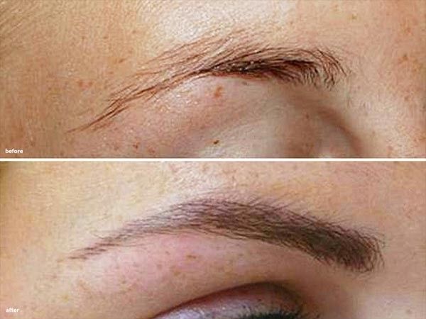Augenbrauen vor und nach dem Permanent Make-up